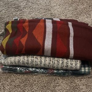 Bundle of 3  Patterned Blanket Scarves
